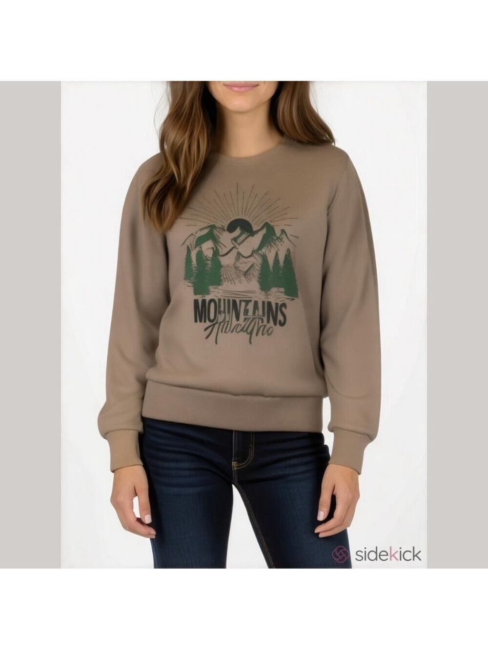 Vintage Outdoorsy Aesthetic Brown Crewneck – Size Small